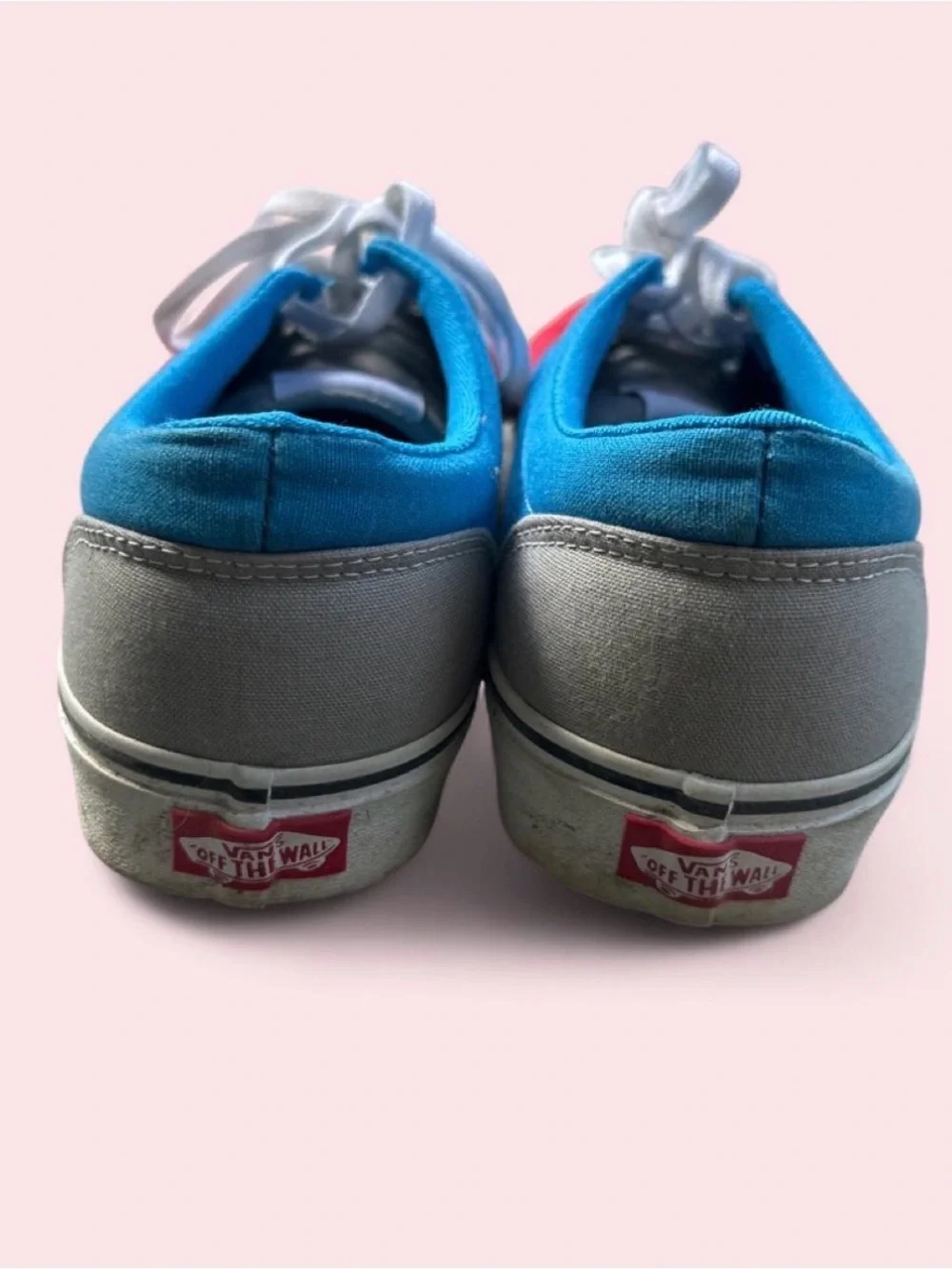 Vans Two-Tone Blue and Red Low-Top Sneakers